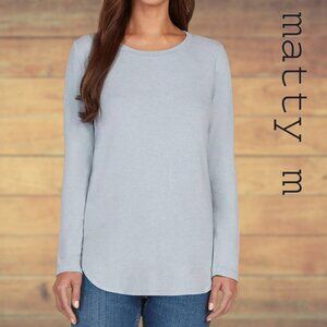 Matty M | Long Sleeve Crew Neck Tunic | L | Dusty Blue | NWT